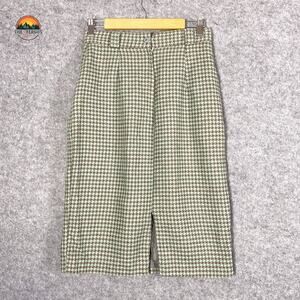 Norton McNaughton Vintage Pencil Skirt Green Brown Houndstooth Women's Size 10
